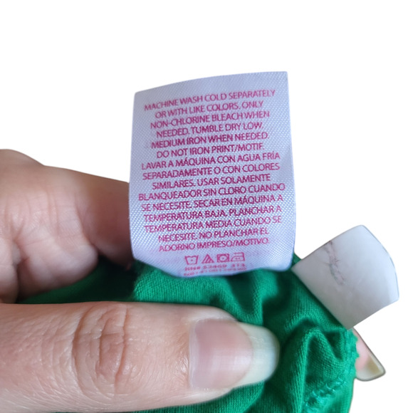 Nobo emerald green plain short sleeve tee, size large, 11-13 - Picture 5 of 5